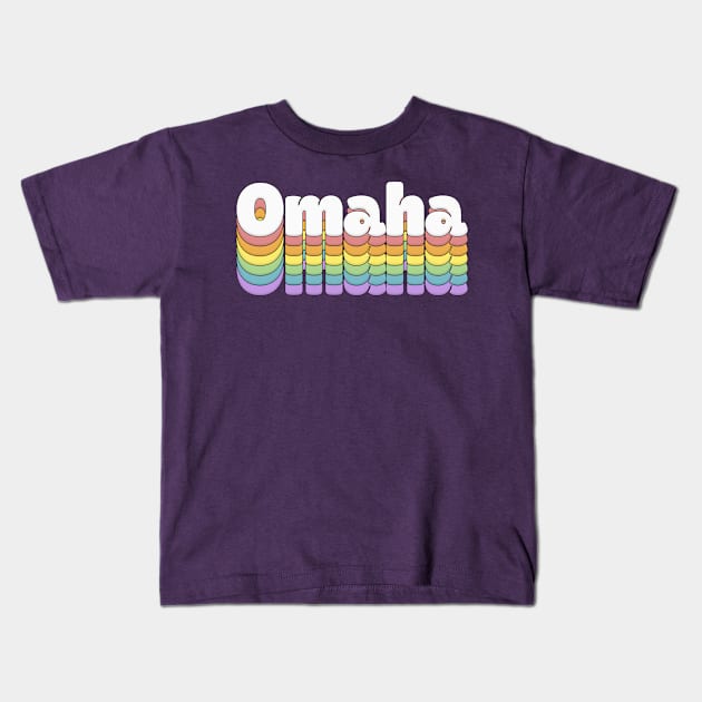 Omaha // Retro Typography Design Kids T-Shirt by DankFutura